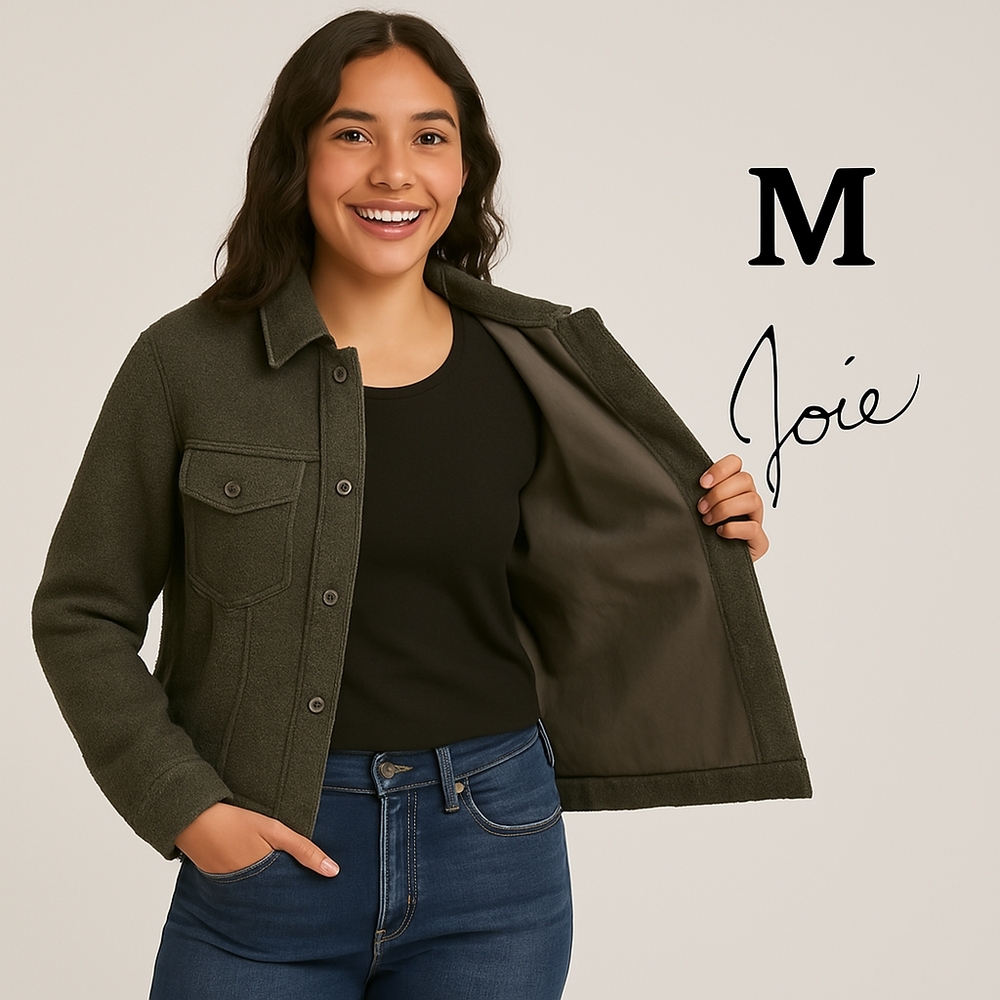 Cozy & Chic Joie Sherpa Jacket! ❄️✨ | Size M | Olive Green Beauty